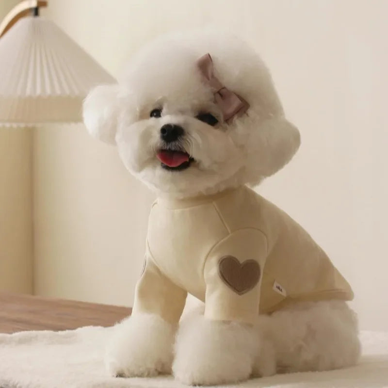 Winter Hoodie for Dogs and Cats with Love Bear Design