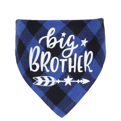 Big Brother Plaid Dog Bandana for Pregnancy Announcements