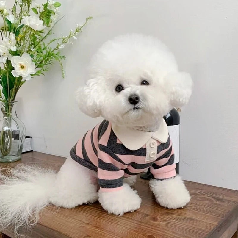 Stripe Polo Shirt for Small Dogs - Cooling Vest for Pets
