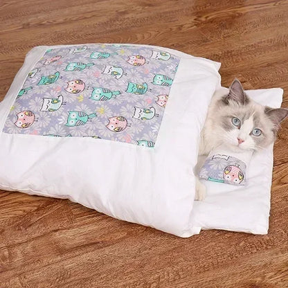 Kawaii Cozy Removable Cat Bed House for Adult Cats and Dogs