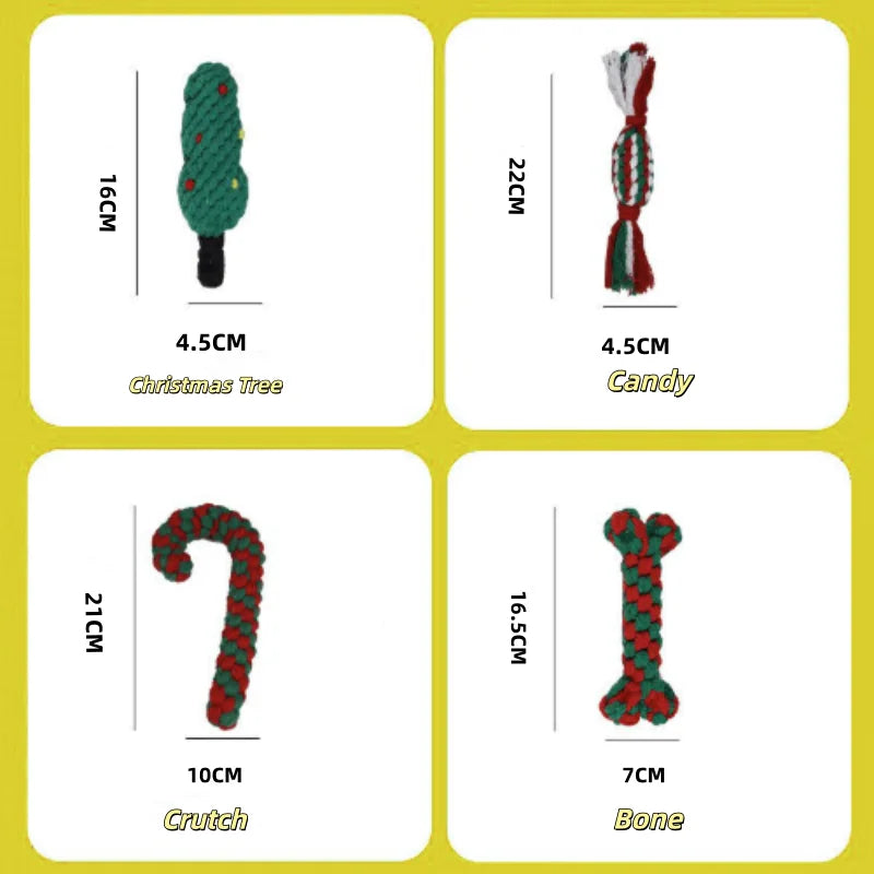 Cute Interactive Dog Squeaky Chew Toy with Cotton Ropes