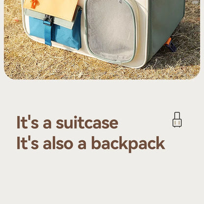 Portable Pet Trolley Backpack for Cats and Small Dogs