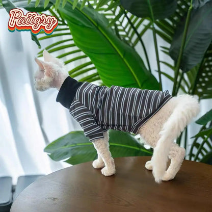 Devon Rex High-Neck T-Shirt for Summer Pet Comfort