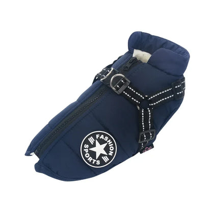 Waterproof Winter Dog Jacket with Harness for Large Breeds