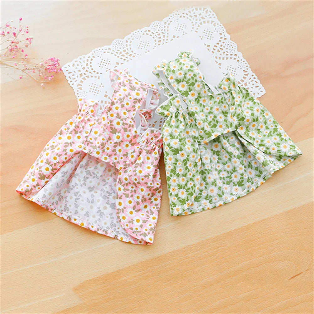 Floral Cotton Suspender Skirt for Cats and Dogs