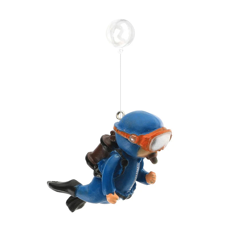 Realistic Floating Diver Ornament for Fish Tank Decoration