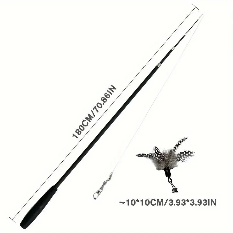 Extendable Cartoon Cat Rod - Four Sections, Metal Design
