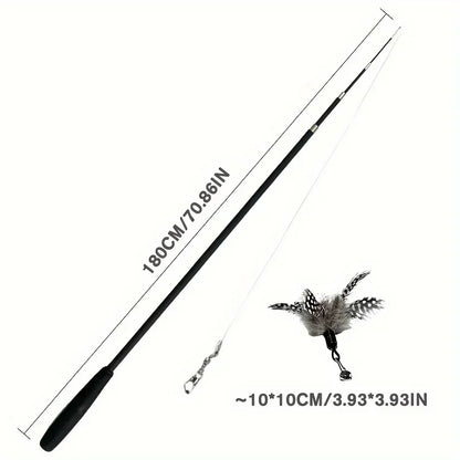 Extendable Cartoon Cat Rod - Four Sections, Metal Design