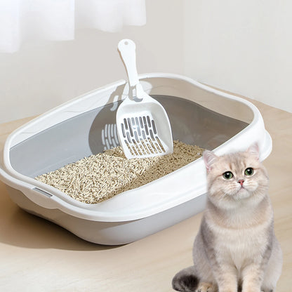 Large Semi-Enclosed Spatter-Proof Cat Litter Box