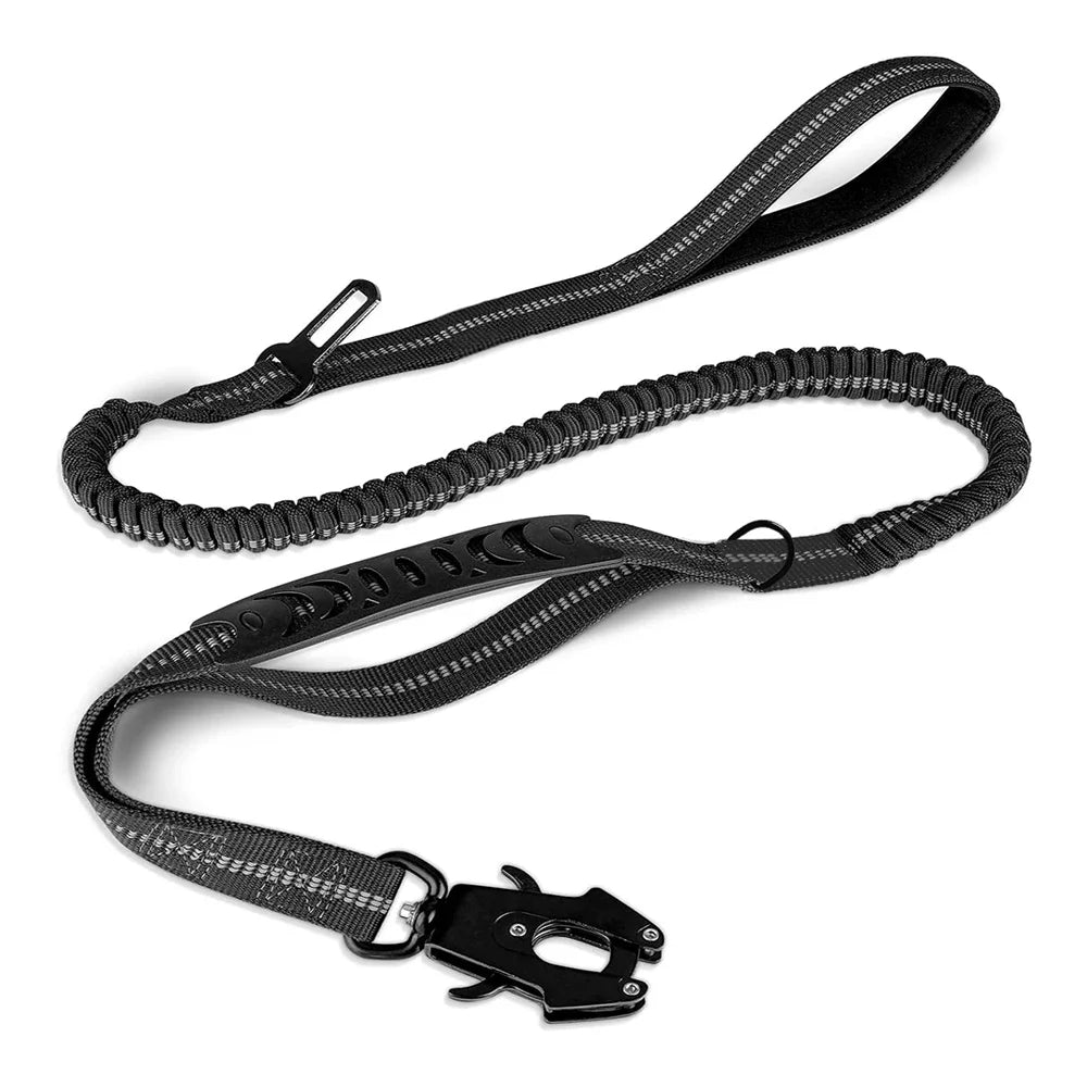 Heavy Duty Bungee Dog Leash with Car Seatbelt for Large Dogs