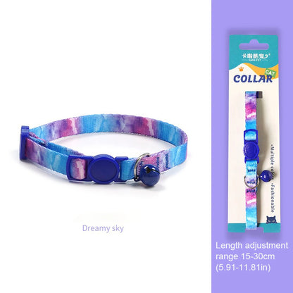 Adjustable Soft Nylon Cat Collar with Small Bell 15-30cm
