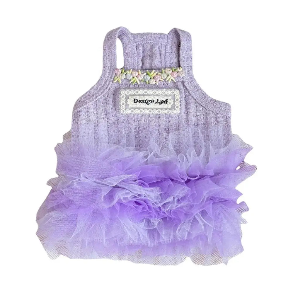Lightweight Purple Lace Dog Summer Dress for Small Pets