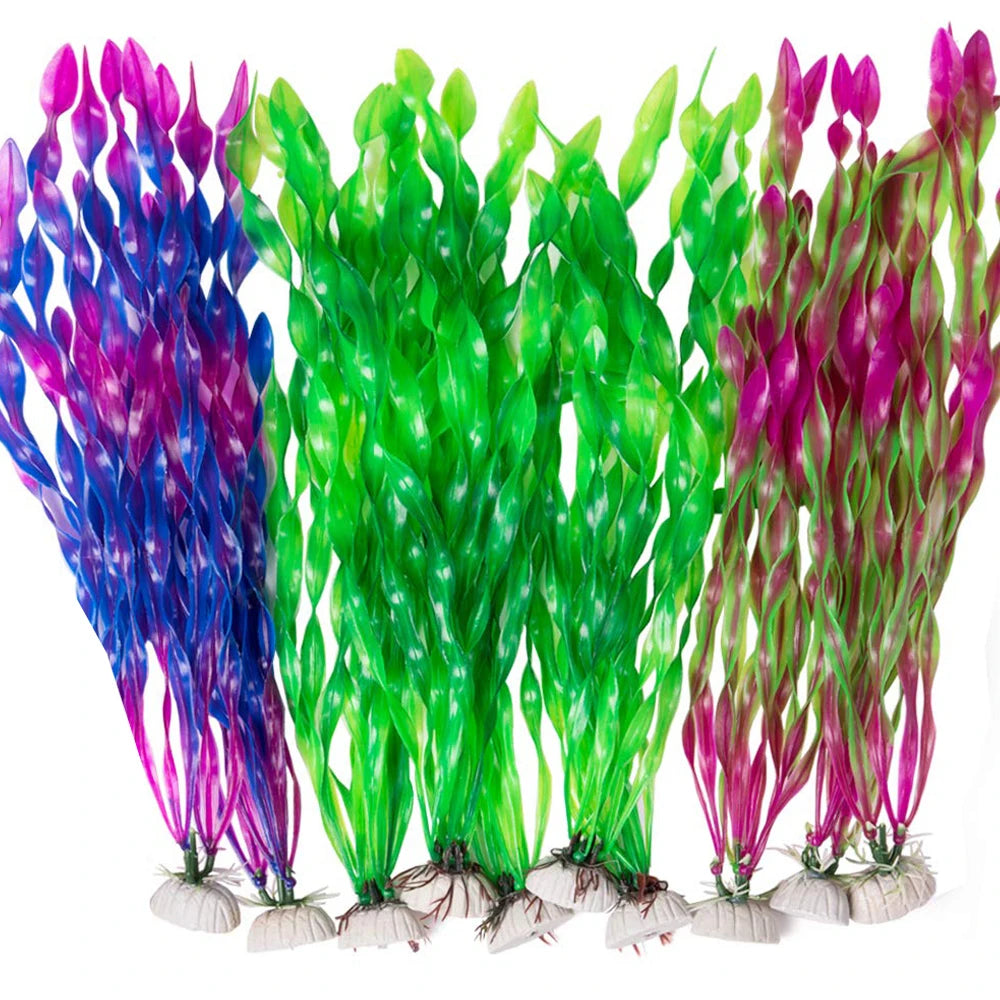 Artificial Aquarium Plants - 5/10pcs Decorative Seaweed Set