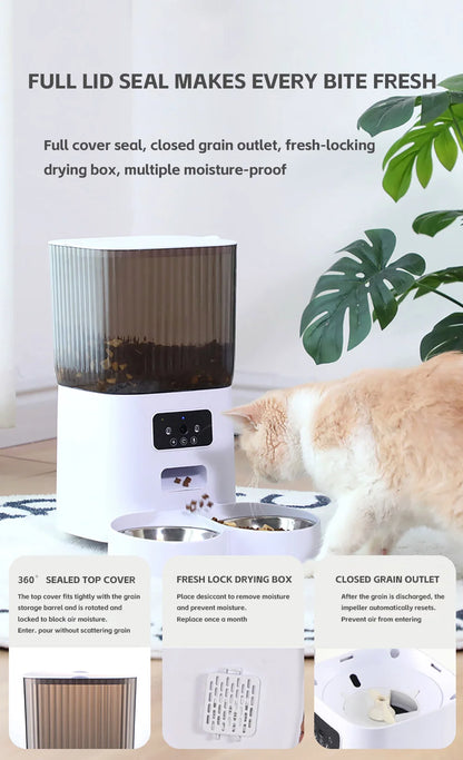 Automatic Cat Feeder with Camera and Voice Recorder