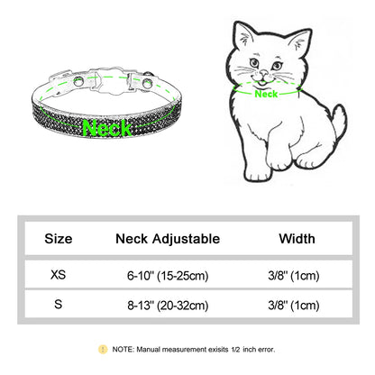 Adjustable Pink Rhinestone Cat Collar with Safety Breakaway