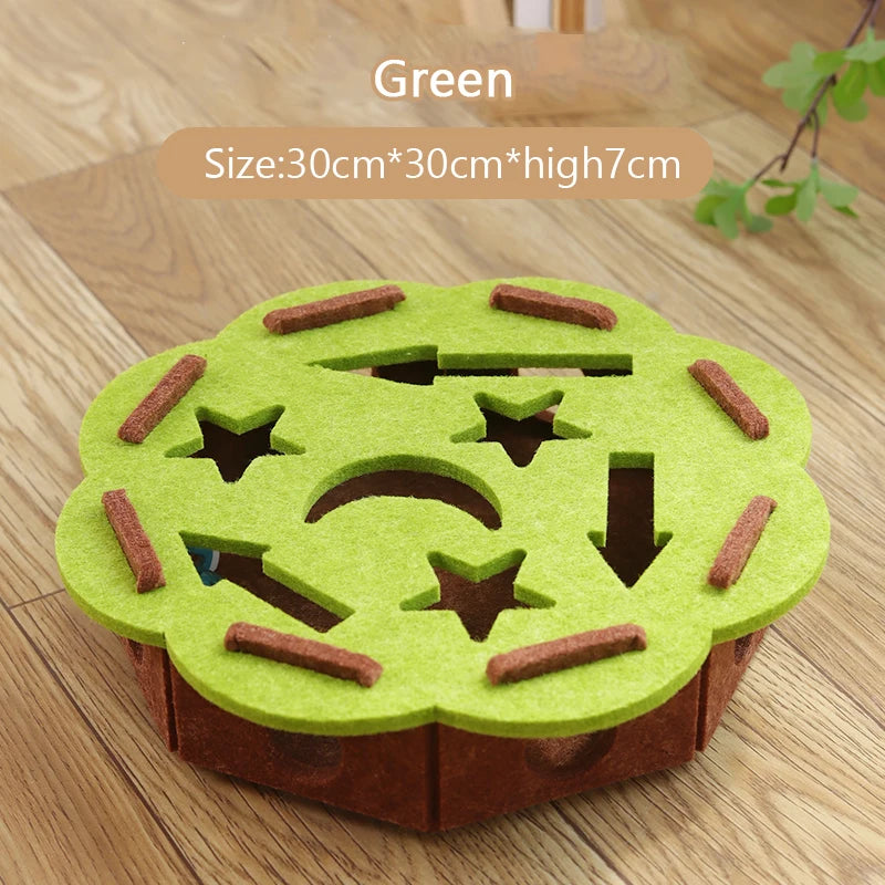 Interactive Cat Puzzle Toy with Ball for Indoor Play