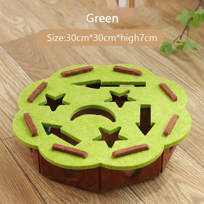 Interactive Cat Puzzle Toy with Ball for Indoor Play