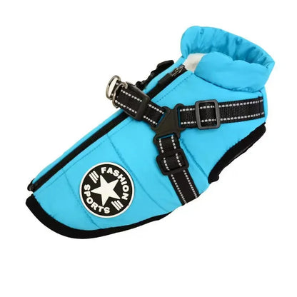 Waterproof Winter Dog Jacket with Harness for Large Breeds