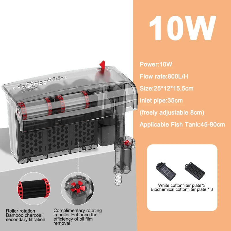 3-in-1 Silent Aquarium Filter and Aeration Pump
