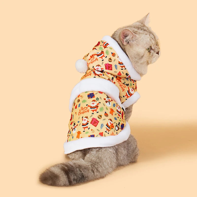 Cozy Cartoon Christmas Pet Clothes for Cats and Dogs