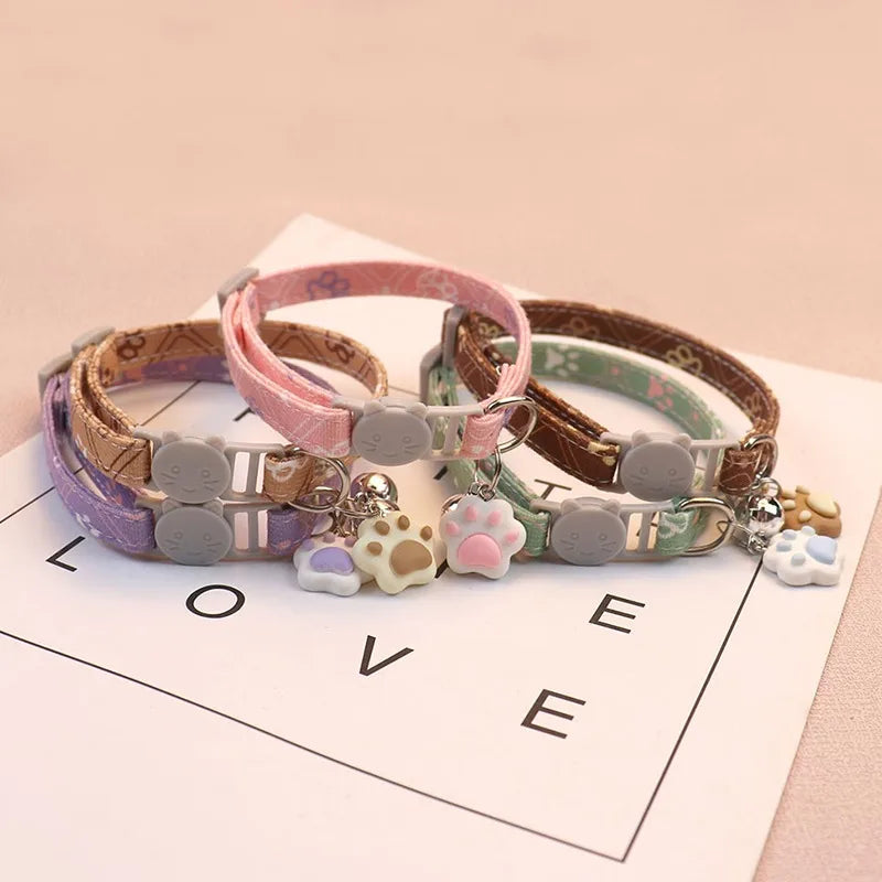 Colorful Adjustable Pet Collar with Bell for Dogs and Cats