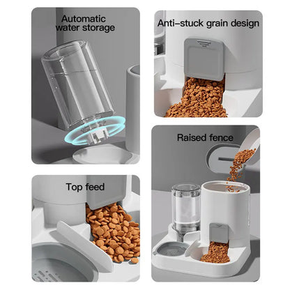 Automatic Gravity Cat Water Dispenser & Feeder - Large Capacity
