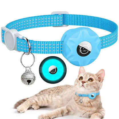 Reflective GPS Cat Collar with AirTag Holder and Bell