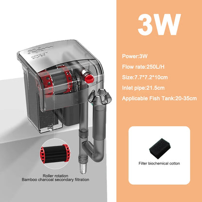 3-in-1 Silent Aquarium Filter and Aeration Pump