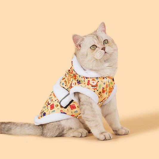 Cozy Cartoon Christmas Pet Clothes for Cats and Dogs