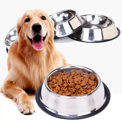 Large Steel Pet Feeding Bowl for Cats and Dogs