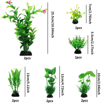 10pcs Artificial Green Plants for Fish Tanks and Aquariums