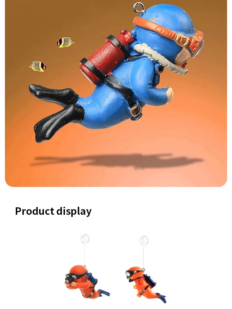 Realistic Floating Diver Ornament for Fish Tank Decoration