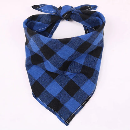 Plaid Cotton Bandana for Medium to Large Dogs