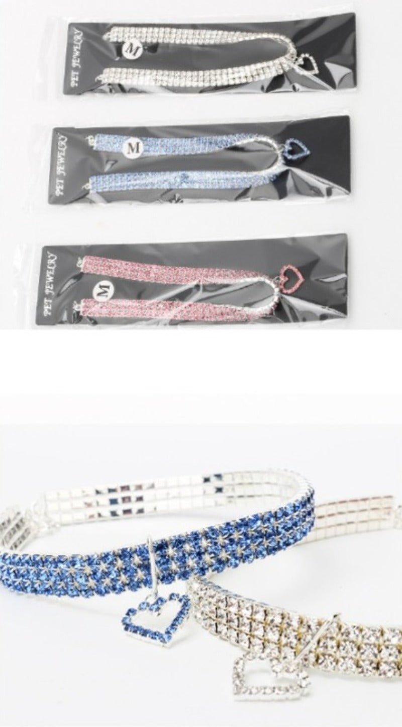 Rhinestone Pet Collar for Cats and Dogs - Adjustable Love Design