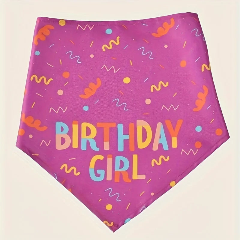Dog Birthday Triangle Bibs and Scarf Accessories Set