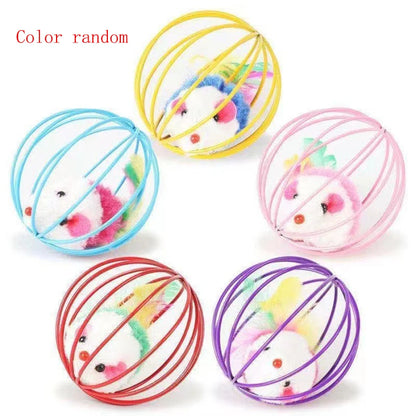 Plush Colorful Mouse Toy Ball for Cats and Kittens
