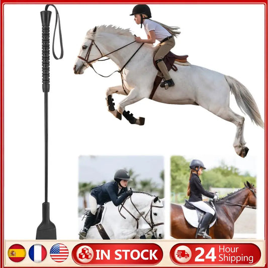 21-Inch Equestrian Training Horse Crop with Handle
