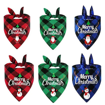 3-Pack Christmas Pet Triangle Scarves for Dogs and Cats