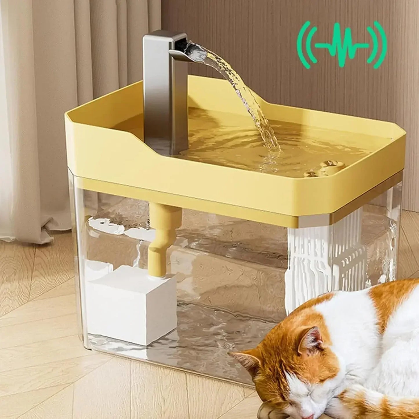 Automatic Indoor Cat Water Fountain with Filters and Non-Slip Base