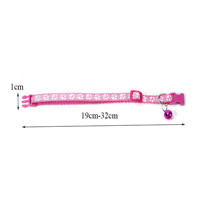 Dog Print Cat Collar with Bell - Multiple Color Options