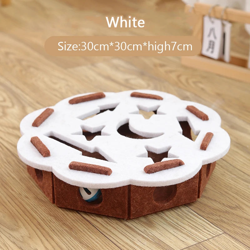 Interactive Cat Puzzle Toy with Ball for Indoor Play