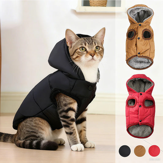 Soft Fleece Hooded Jacket for Small Cats and Kittens