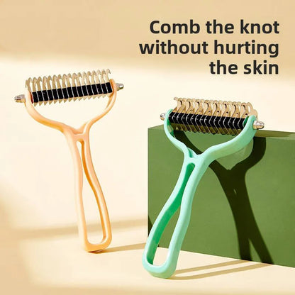 Double-Sided Stainless Steel Pet Grooming Brush for Cats & Dogs