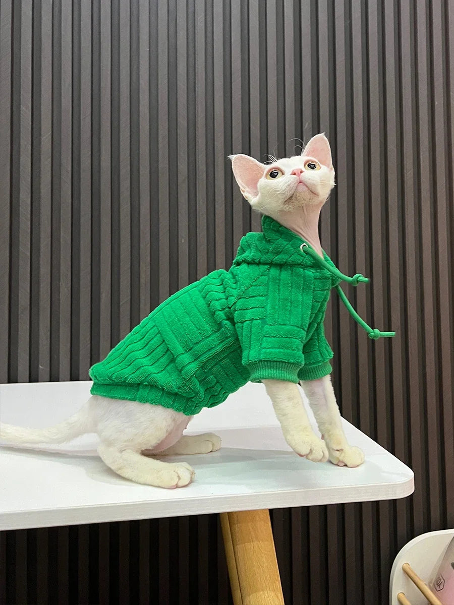 Sphynx Cat Turtleneck Sweater Coat for Warmth and Comfort