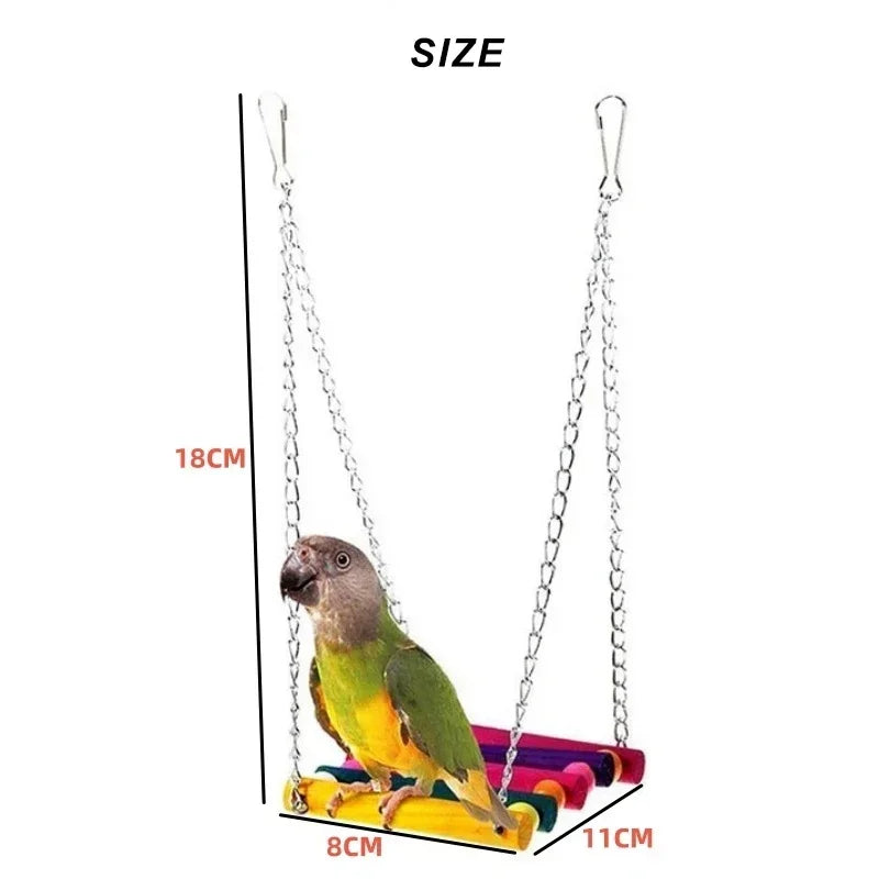 Colorful Hammock Swing Toy for Parrots and Birds