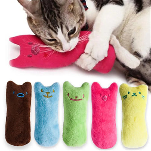 Plush Rattling Cat Toy - Multicolor Chew & Interactive Puzzle