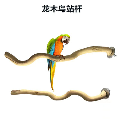 Natural Wood Bird Perch Swing for Parrots and Small Birds