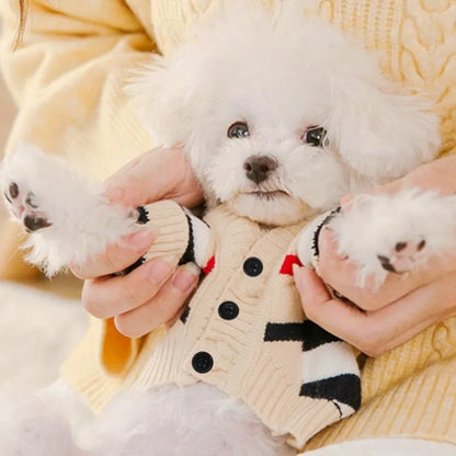 Striped Cardigan Sweater for Small Dogs and Cats