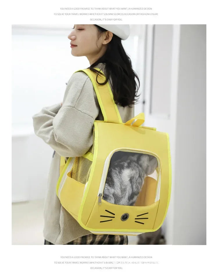 Breathable Cat Carrier Backpack for Travel and Transport