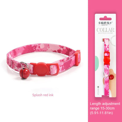 Adjustable Soft Nylon Cat Collar with Small Bell 15-30cm
